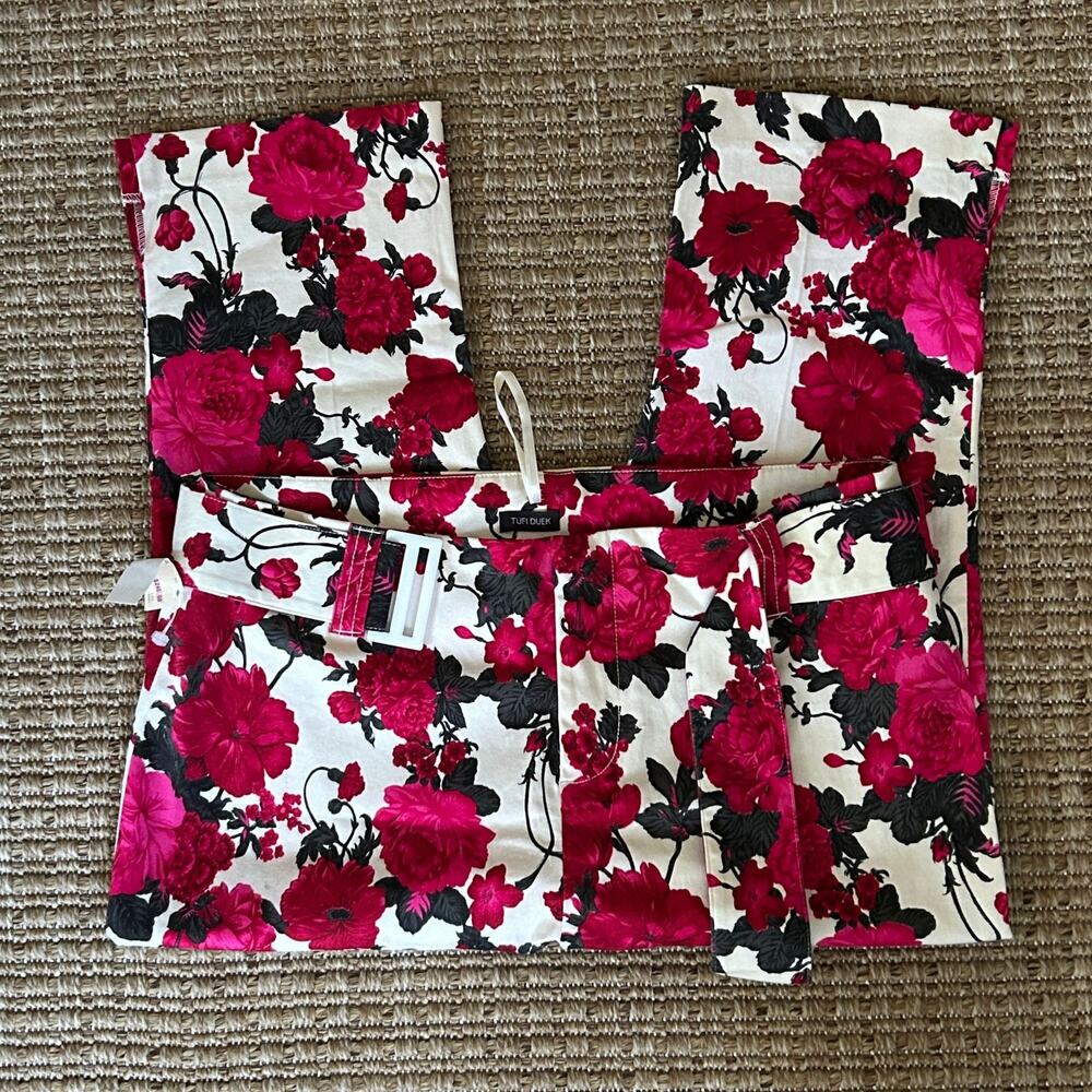Tufi Duek NWT Vintage Floral Capri Pants 40